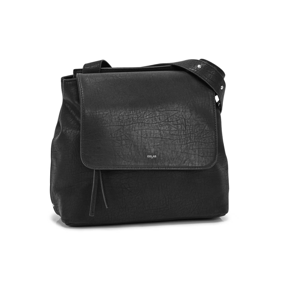 Sac à l'épaule, à rabat, noir, femmes