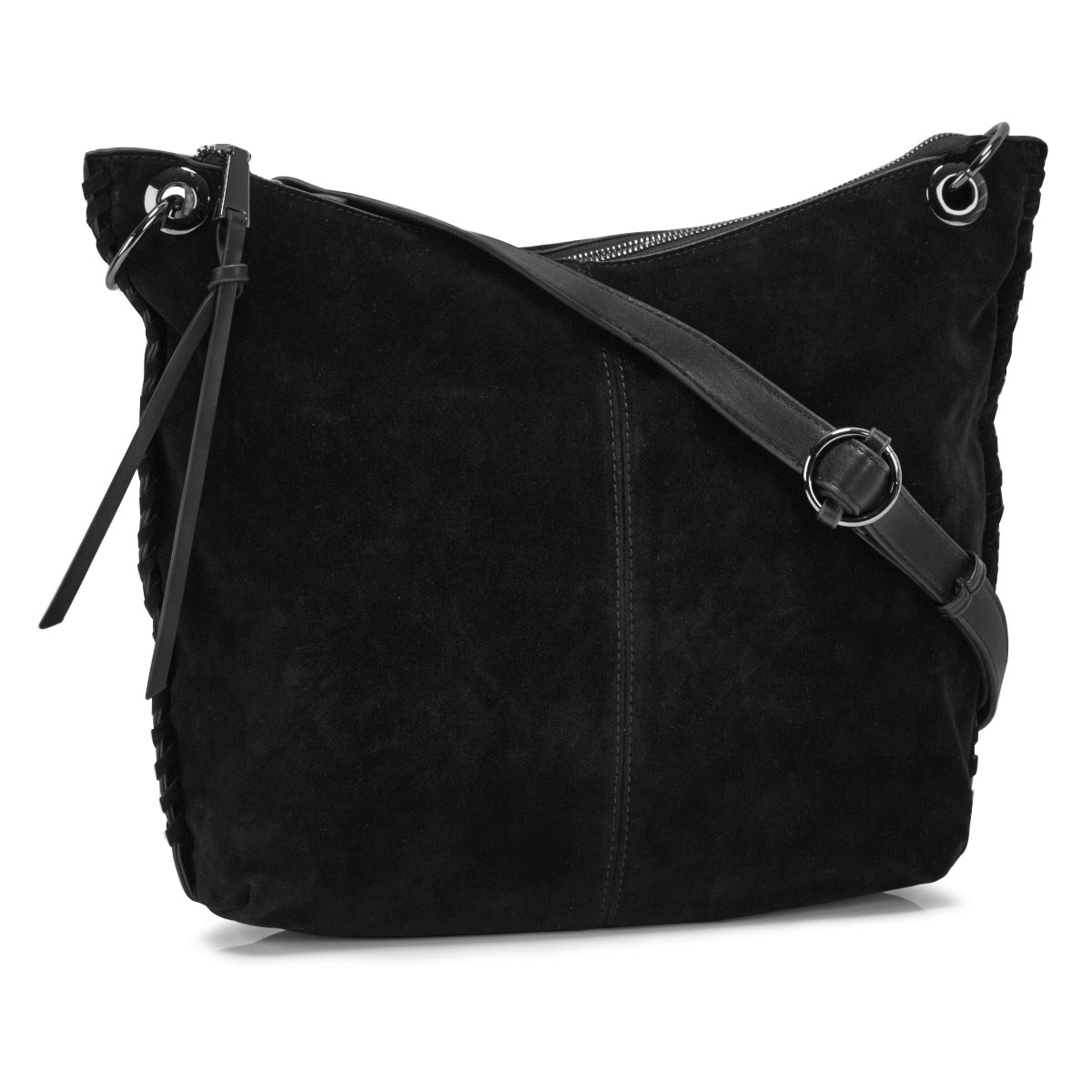Lds whipstitch black hobo/crossbody bag