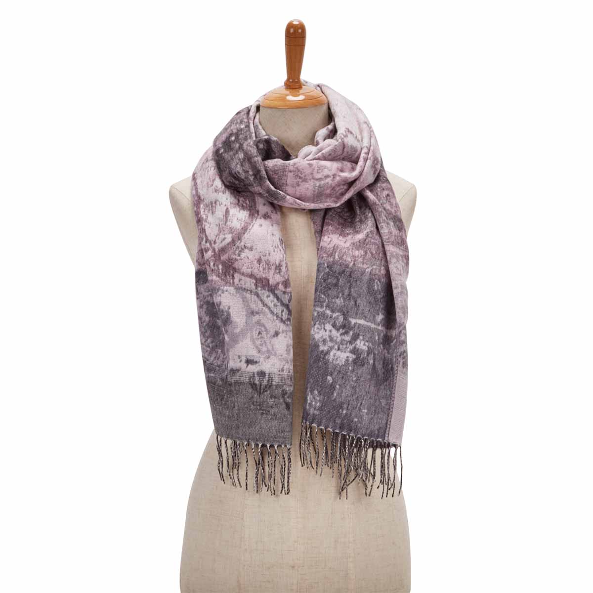 Lds Paisley Road light grey scarf