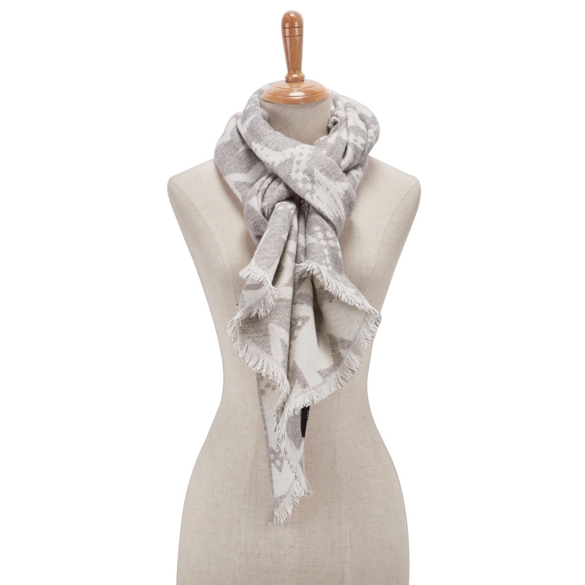 Lds Bias Stars off white scarf