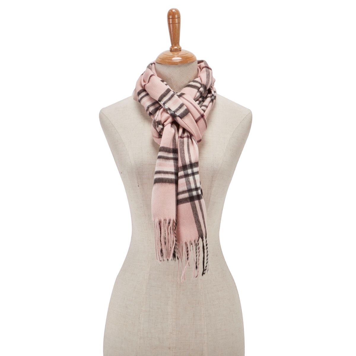 Lds Fraas Plaid light rose scarf
