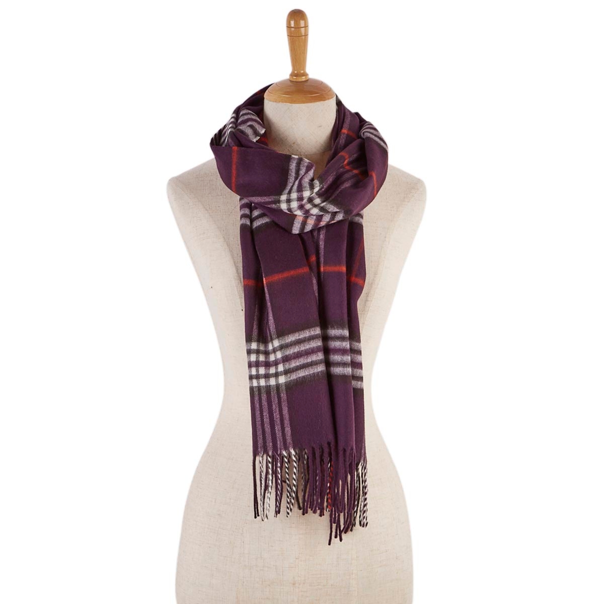 Lds Fraas Plaid plum scarf