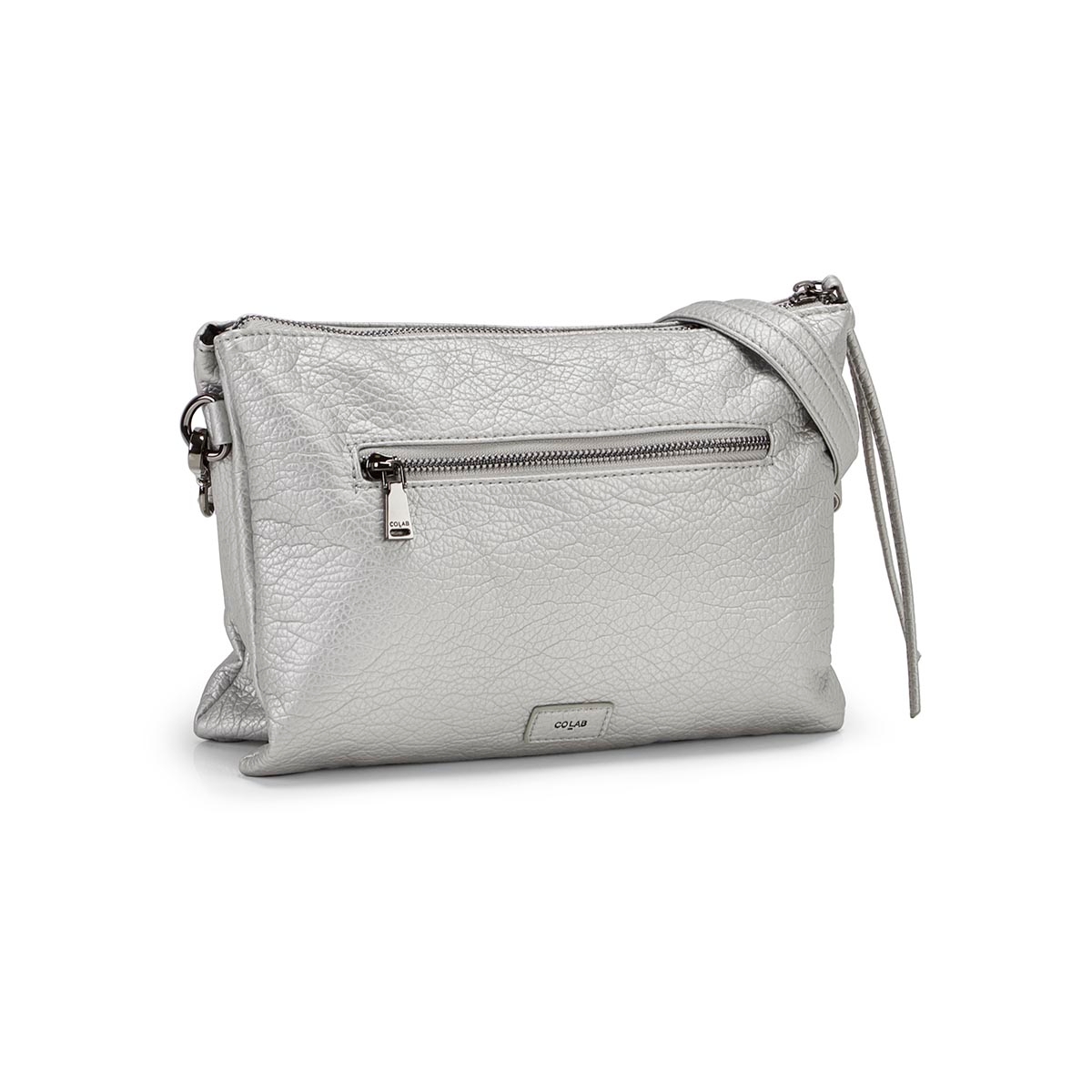 Lds silver clutch crossbody bag