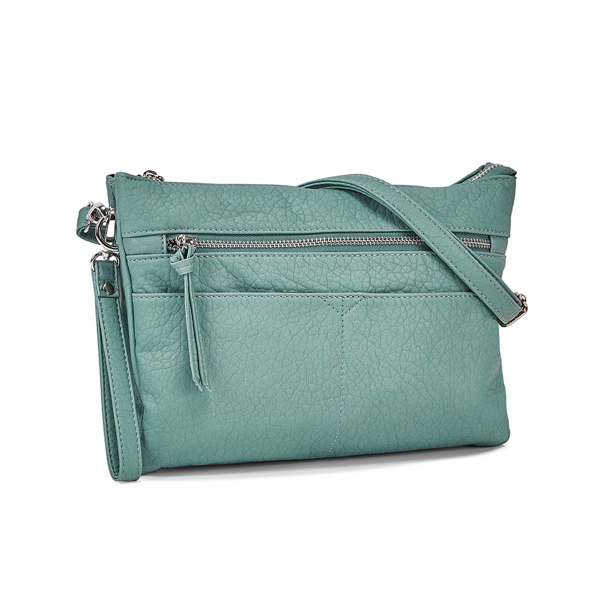 Lds aqua wristlet crossbody clutch