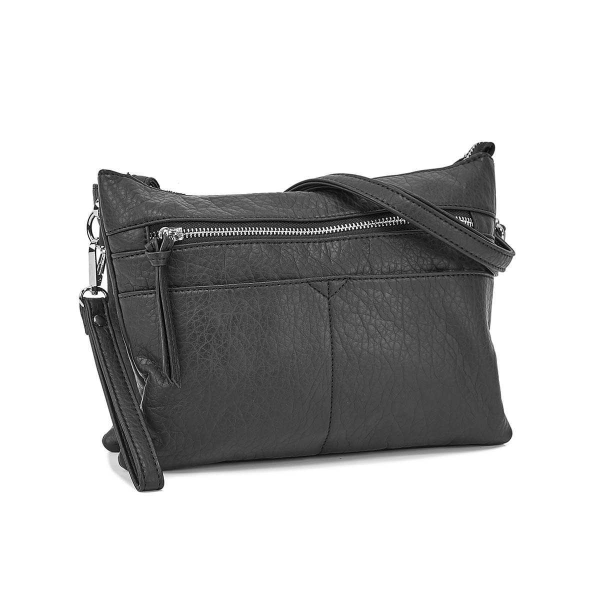 Lds blk wristlet crossbody clutch