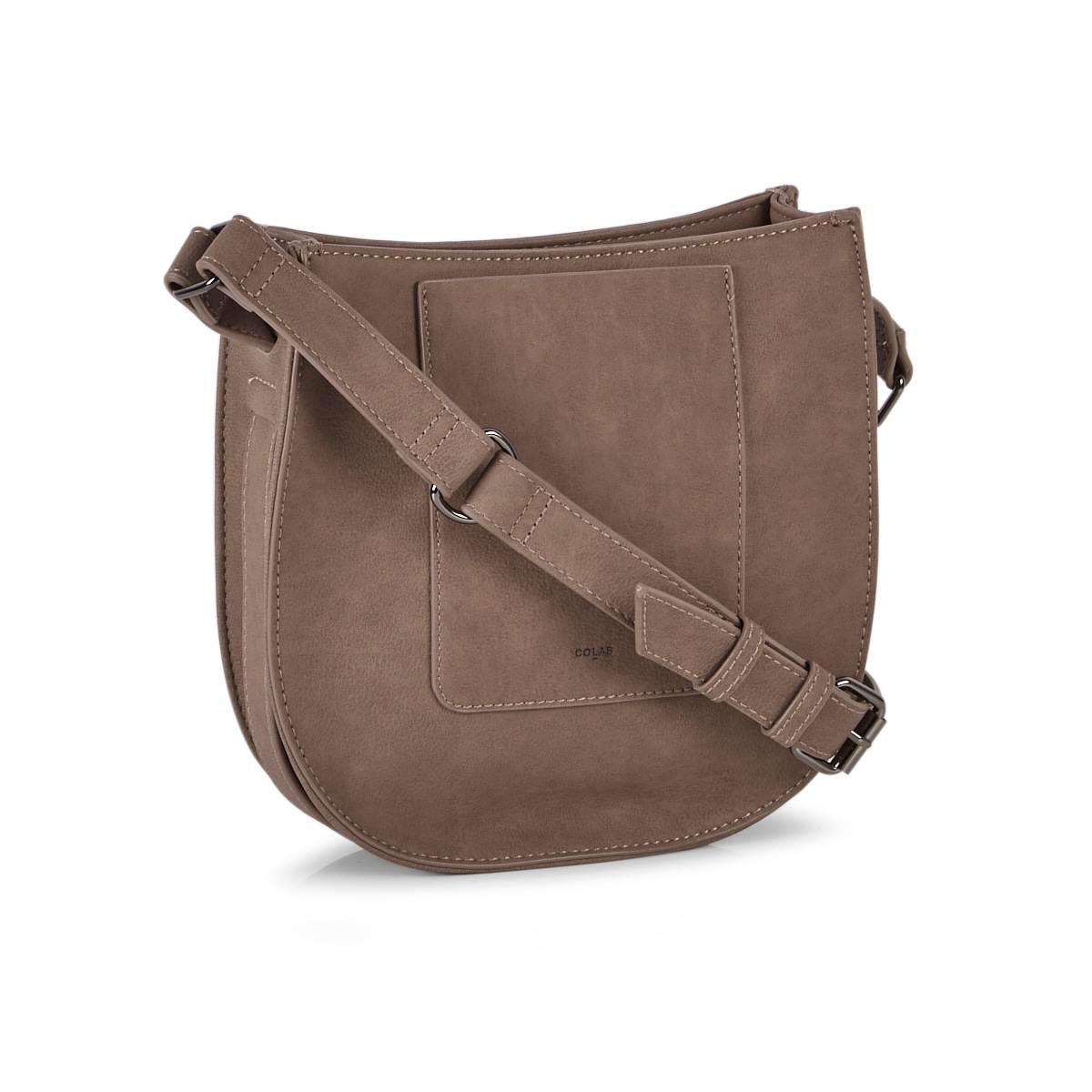 Lds chstnt top zip saddle cross body bag