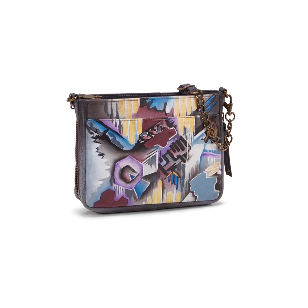Painted lthr Urban Jungle crossbody