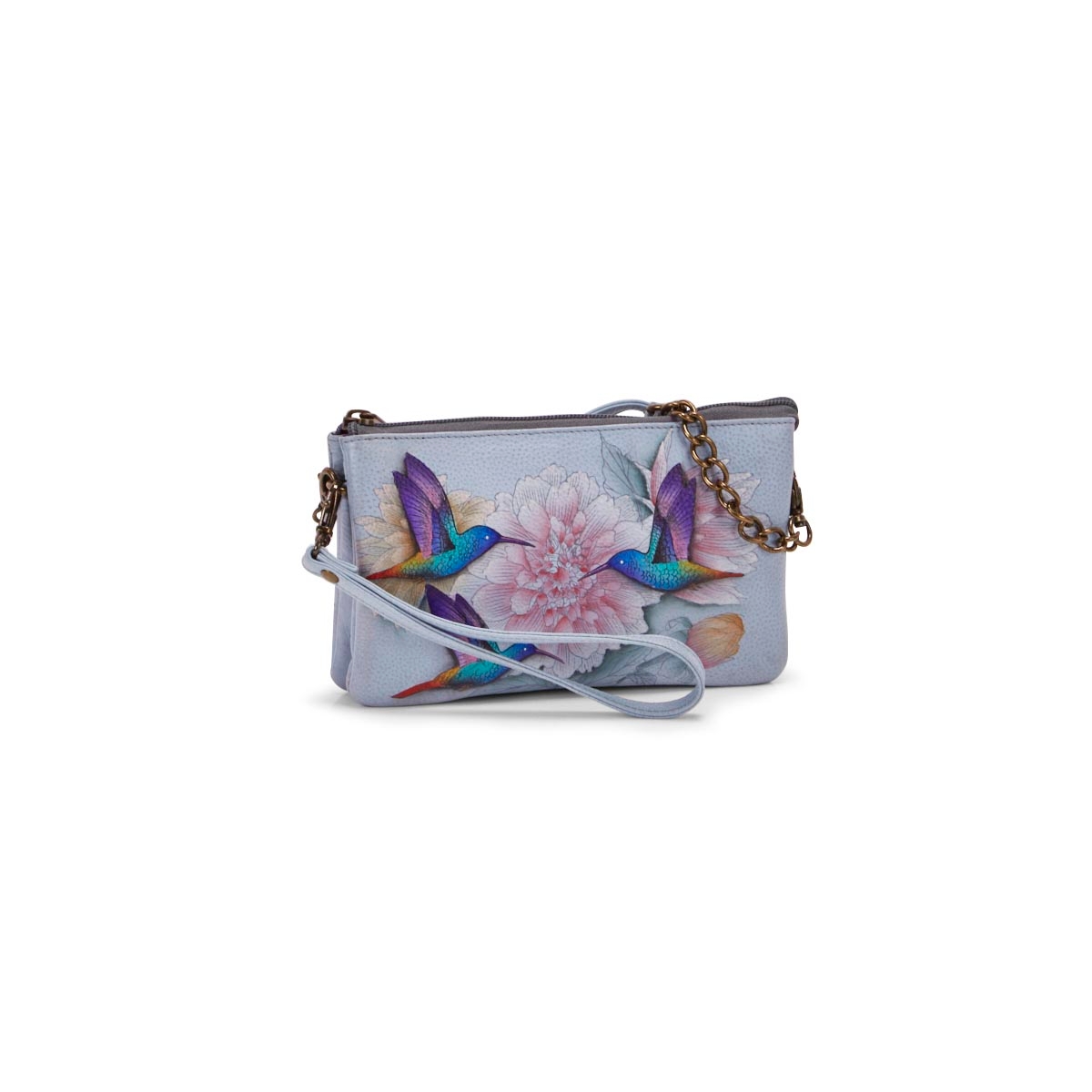 Painted lthr Rainbow Birds crossbody
