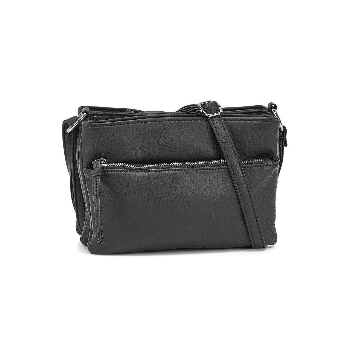 Lds blk triple crossbody bag