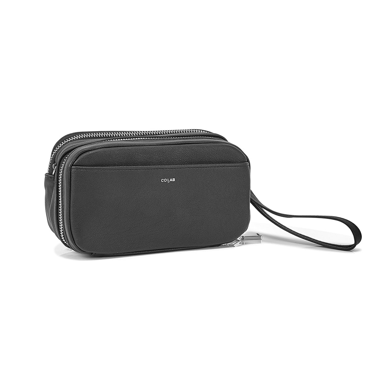 Lds blk cross body wallet with wristlet