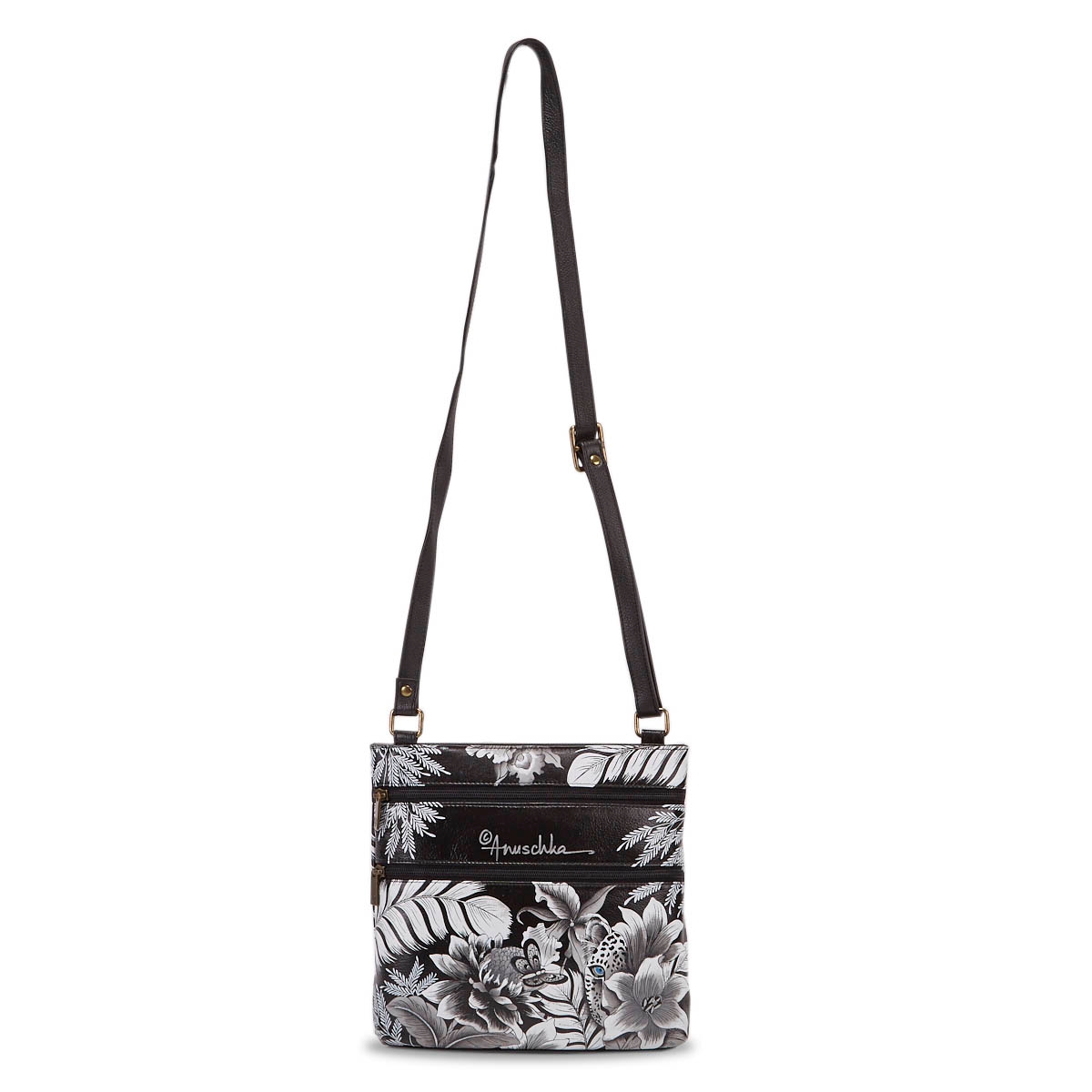 Painted lthr CleopatrasLeopard crossbody