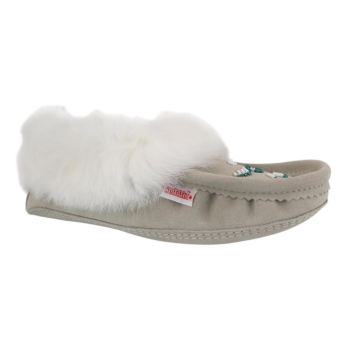 Lds ice rabbit fur moccasin
