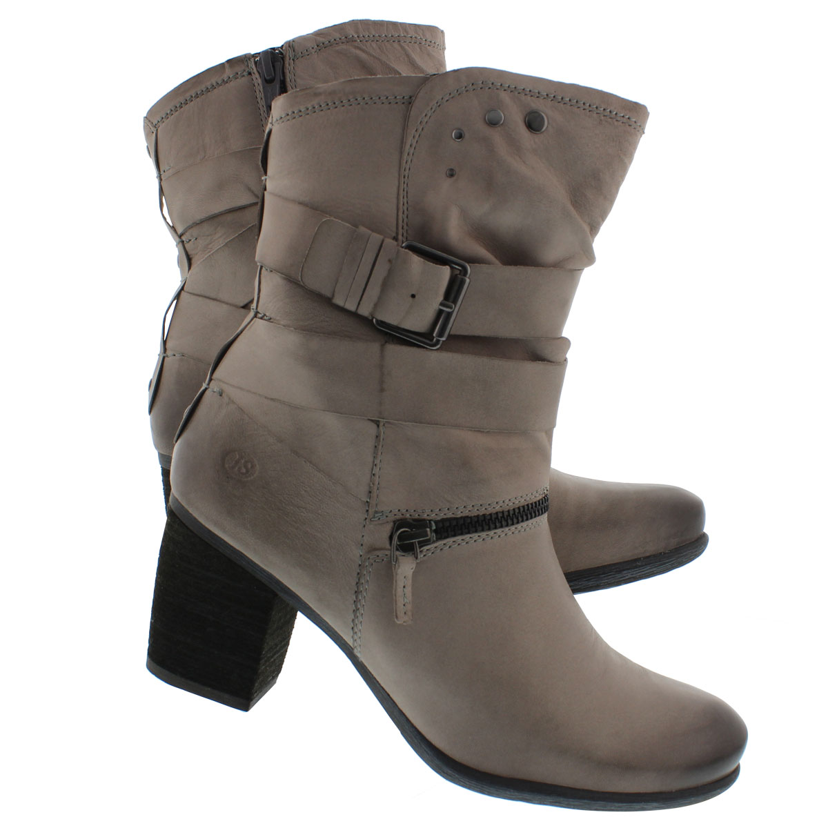 Lds Britney 06 grey lthr mid-calf boot
