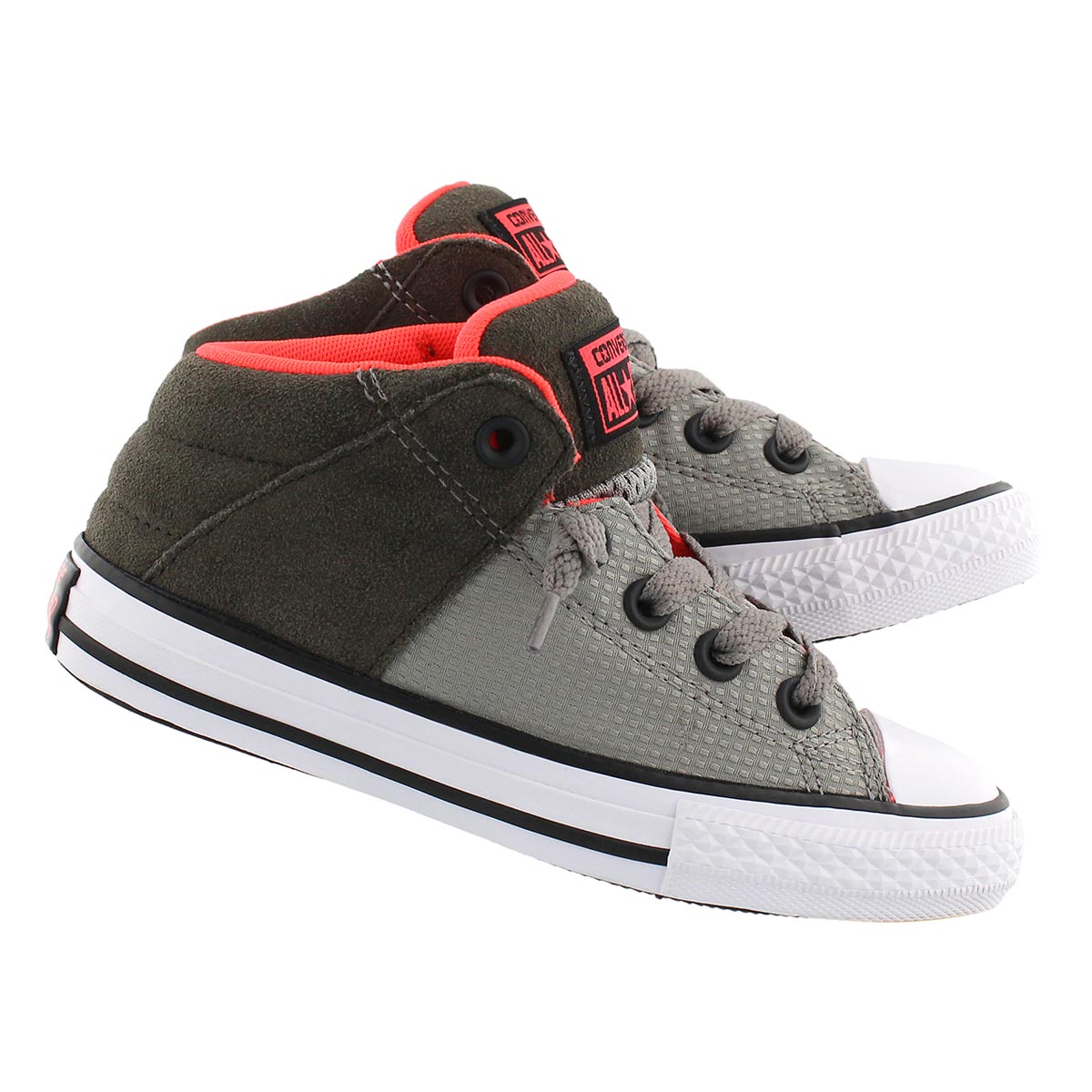 Bys AxelMid RipStop gry/crimson sneaker