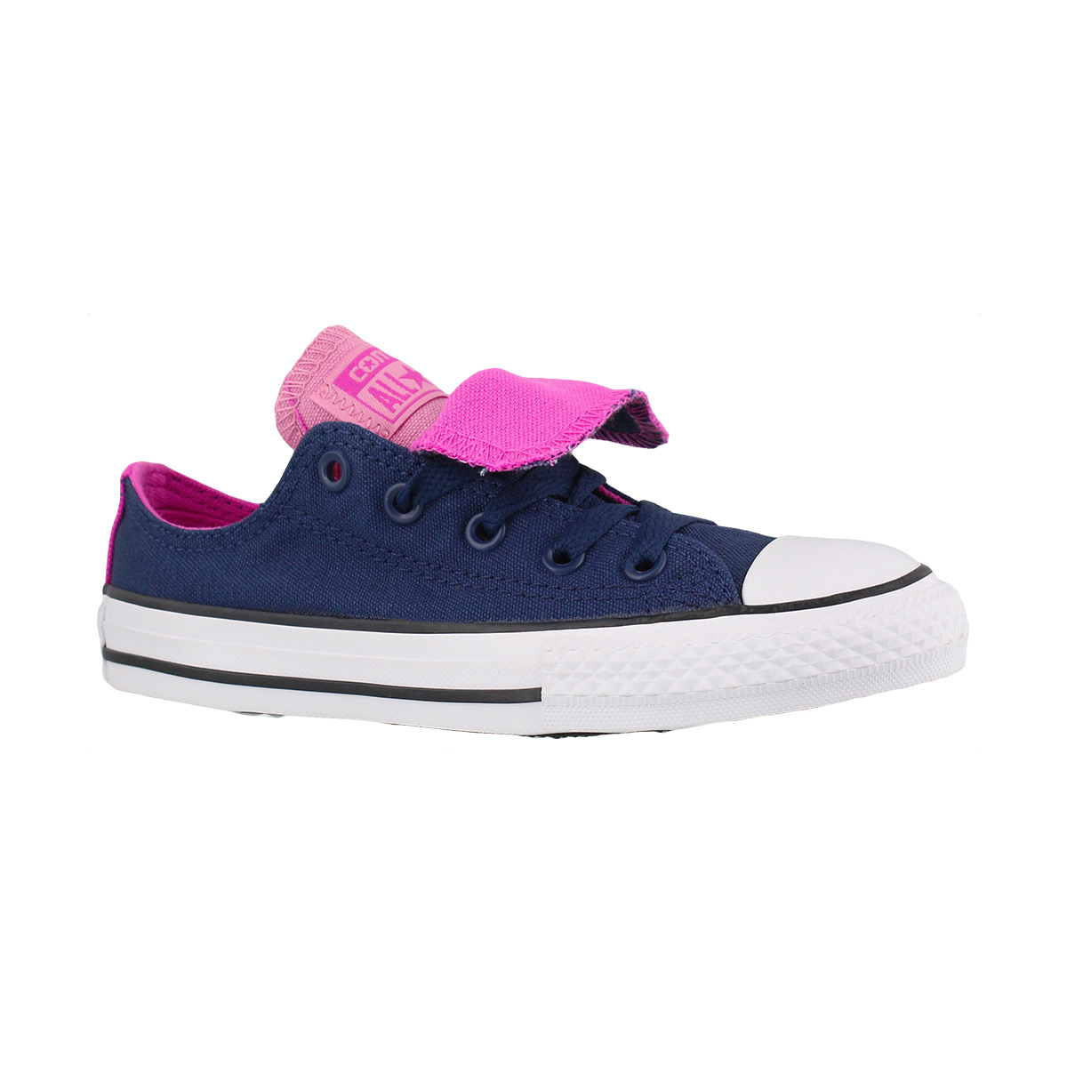 Girls' CT ALL STAR DOUBLE TONGUE nvy/pnk sneakers