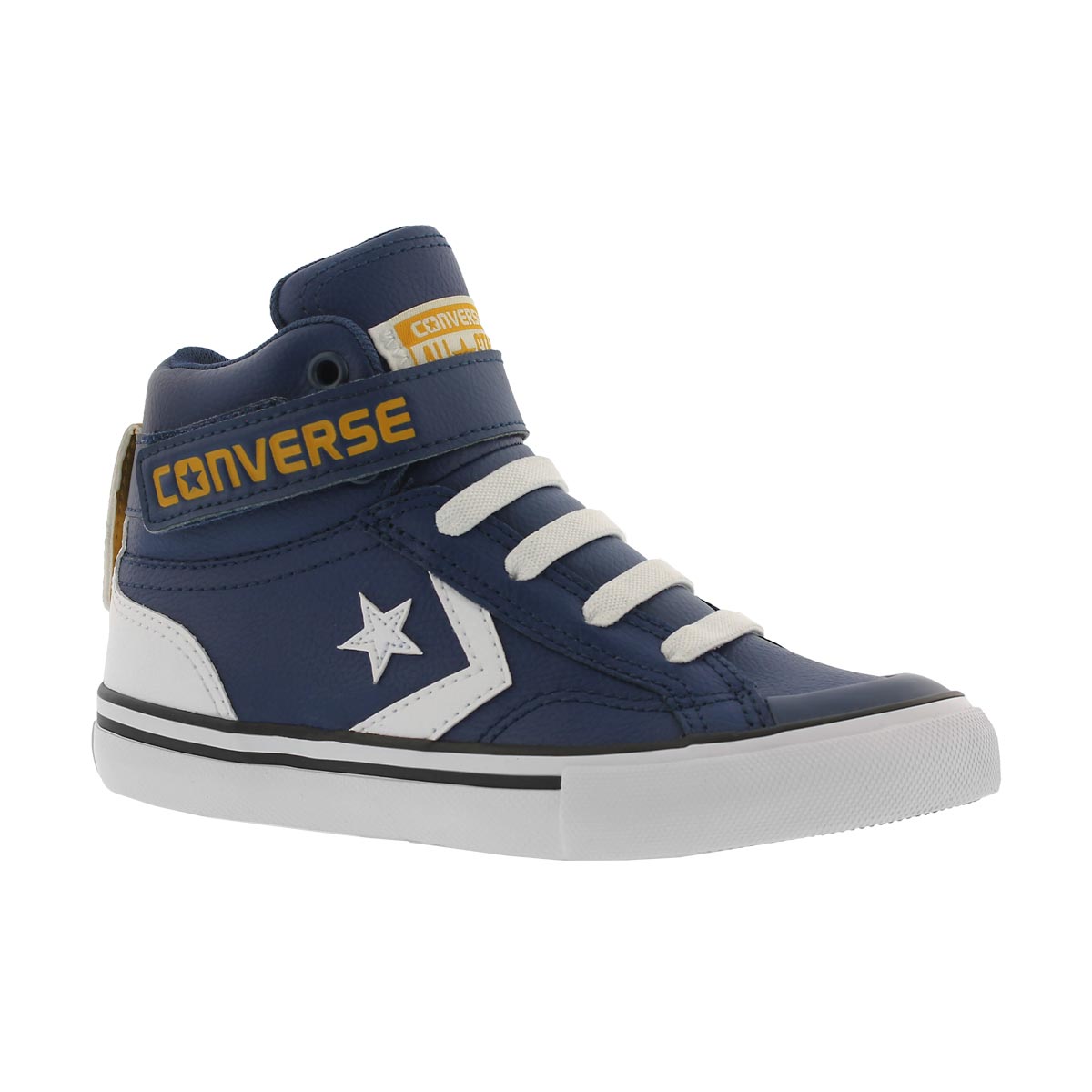 Boys' PRO BLAZE HI navy/white/yellow sneakers