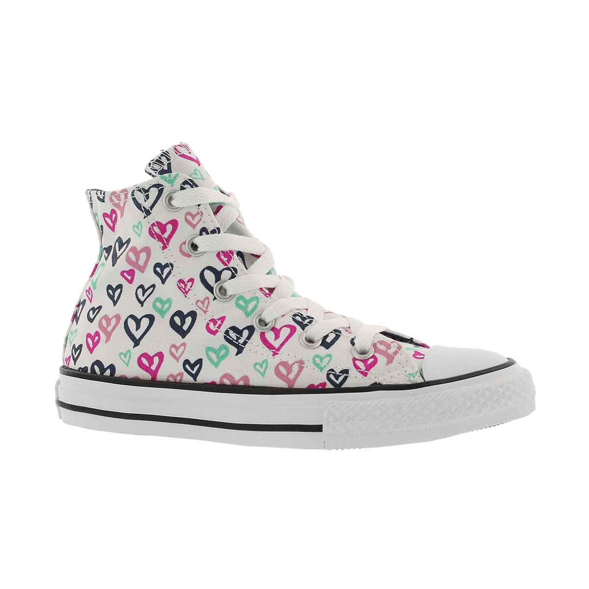 Grls CTAS BleedingLove wht/mlti high top