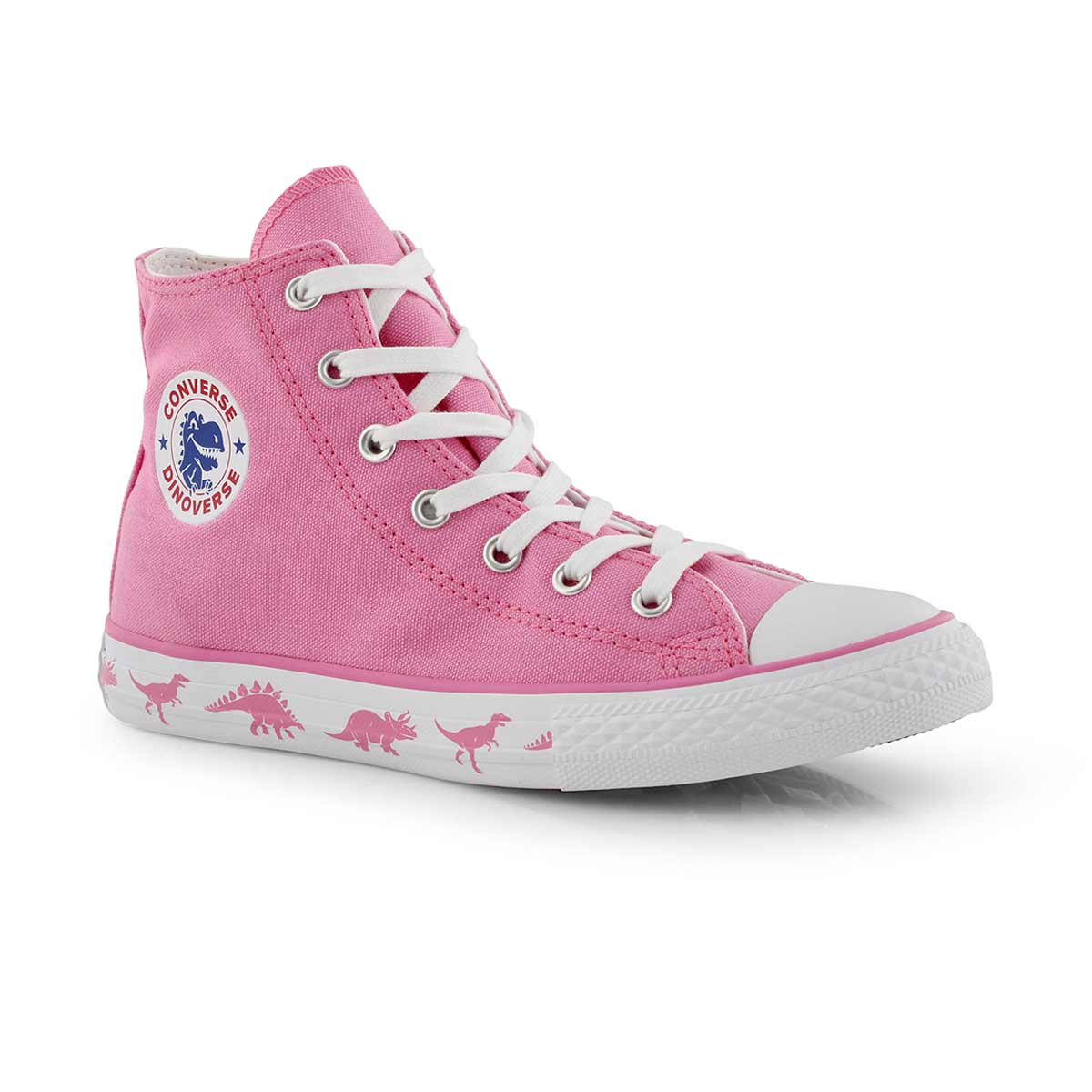 Grls CTAS Dinoverse pink/wht hi top