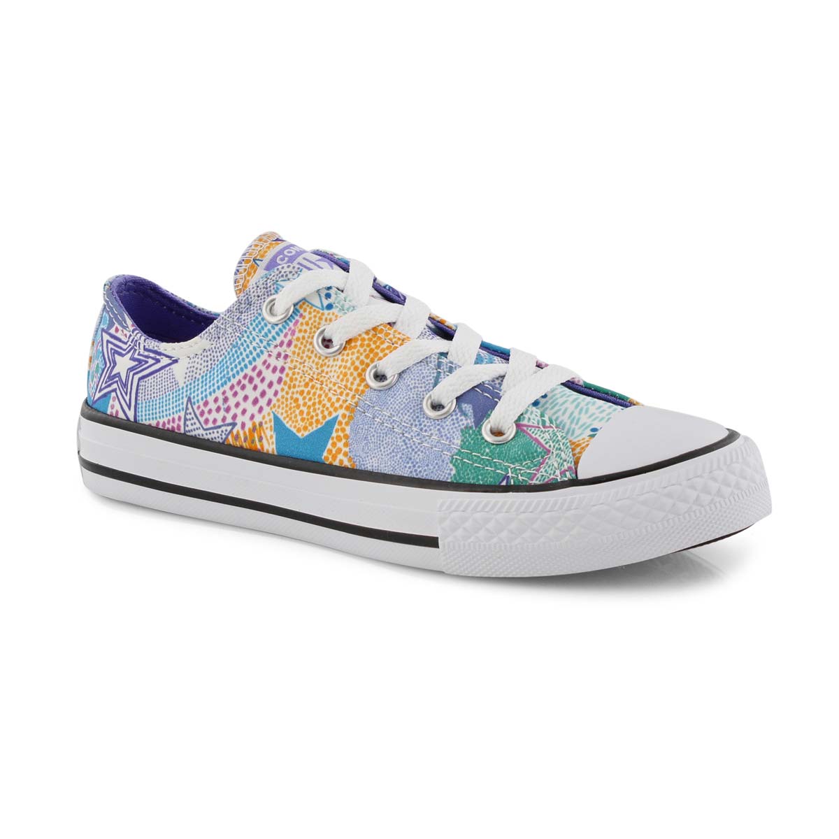 Grls CT AS wht/multi lace up sneaker