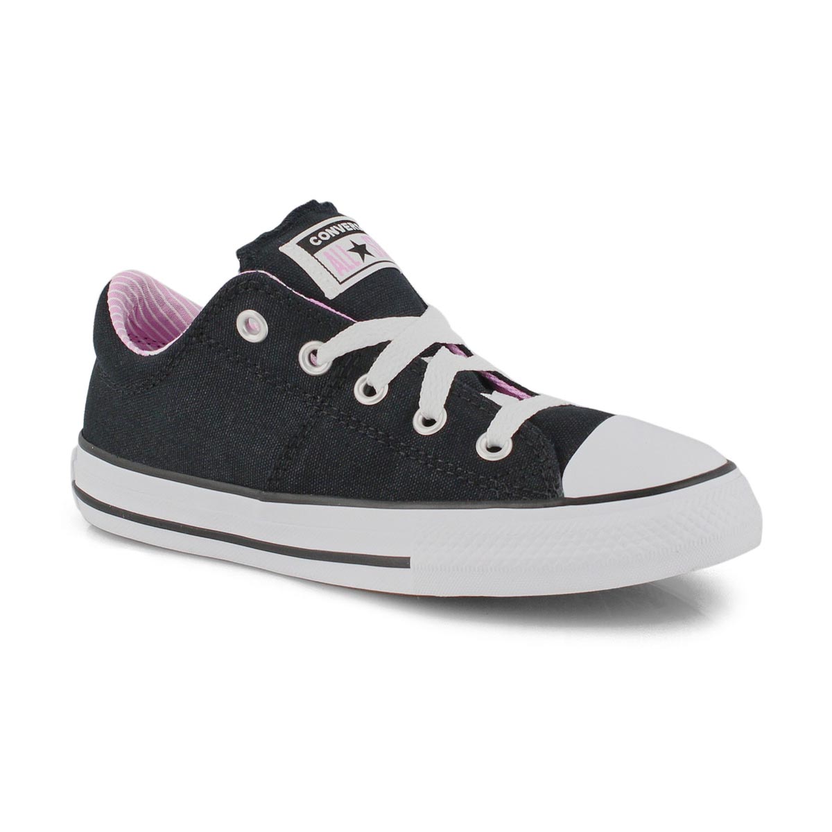 Grls CTAS Madison Pinstripe blk/pnk snkr