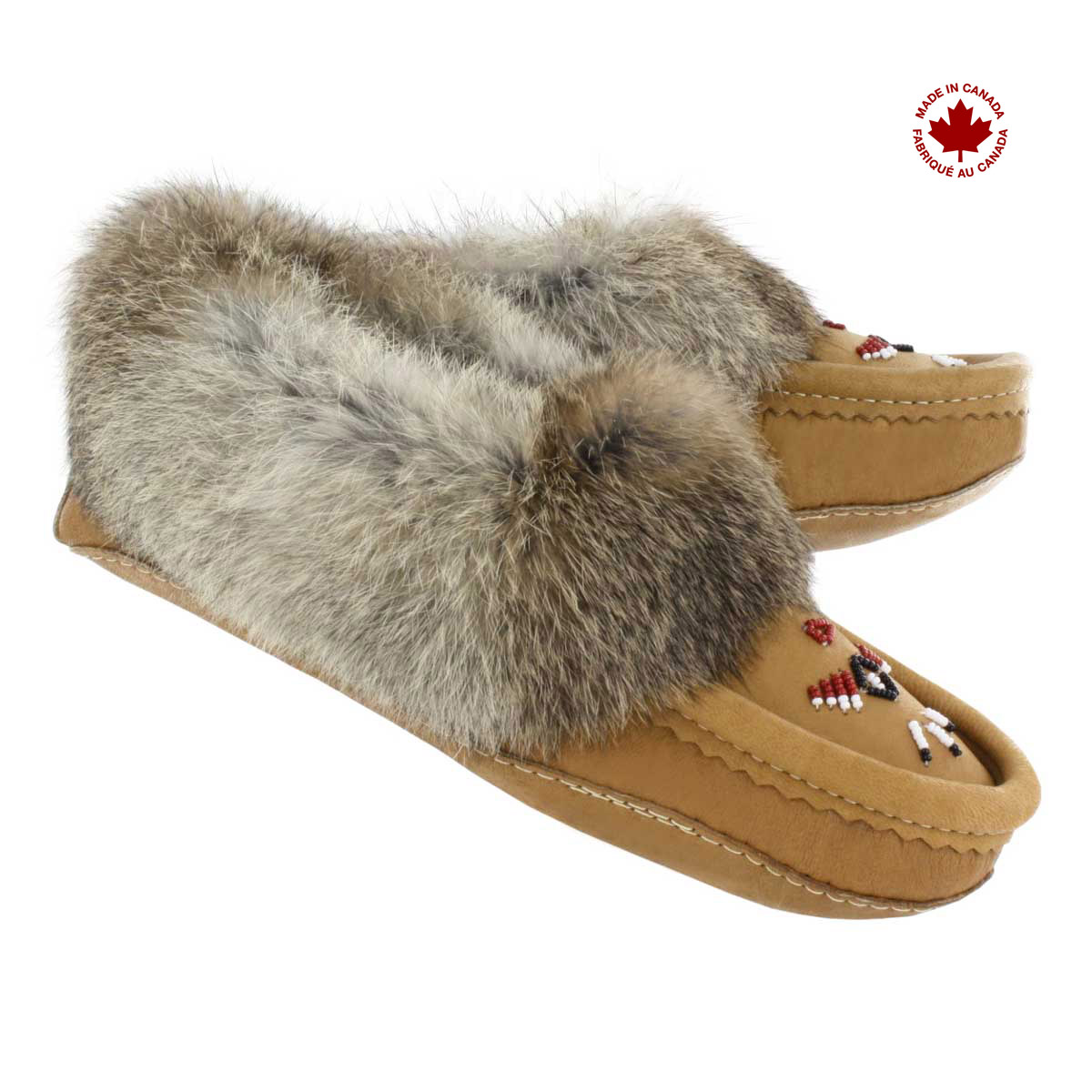 Lds cork rabbit fur moccasin