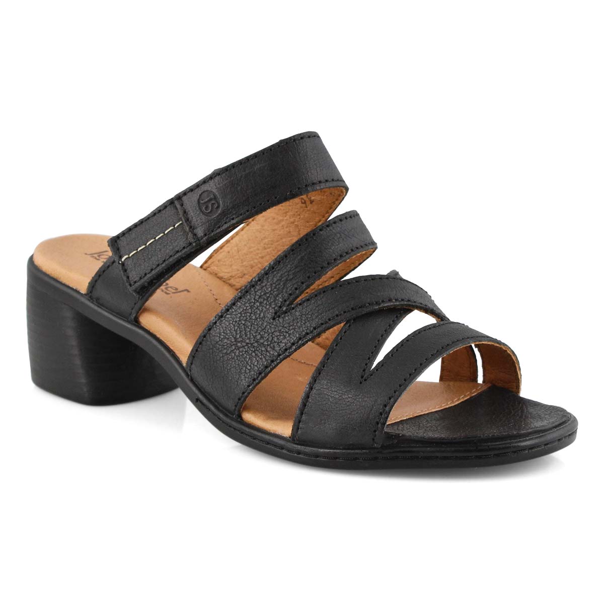 Lds Juna 04 black casual heel sandal