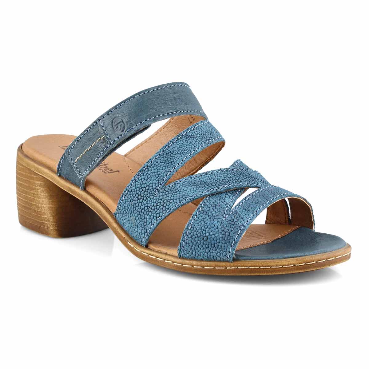 Lds Juna 04 blue casual heel sandal