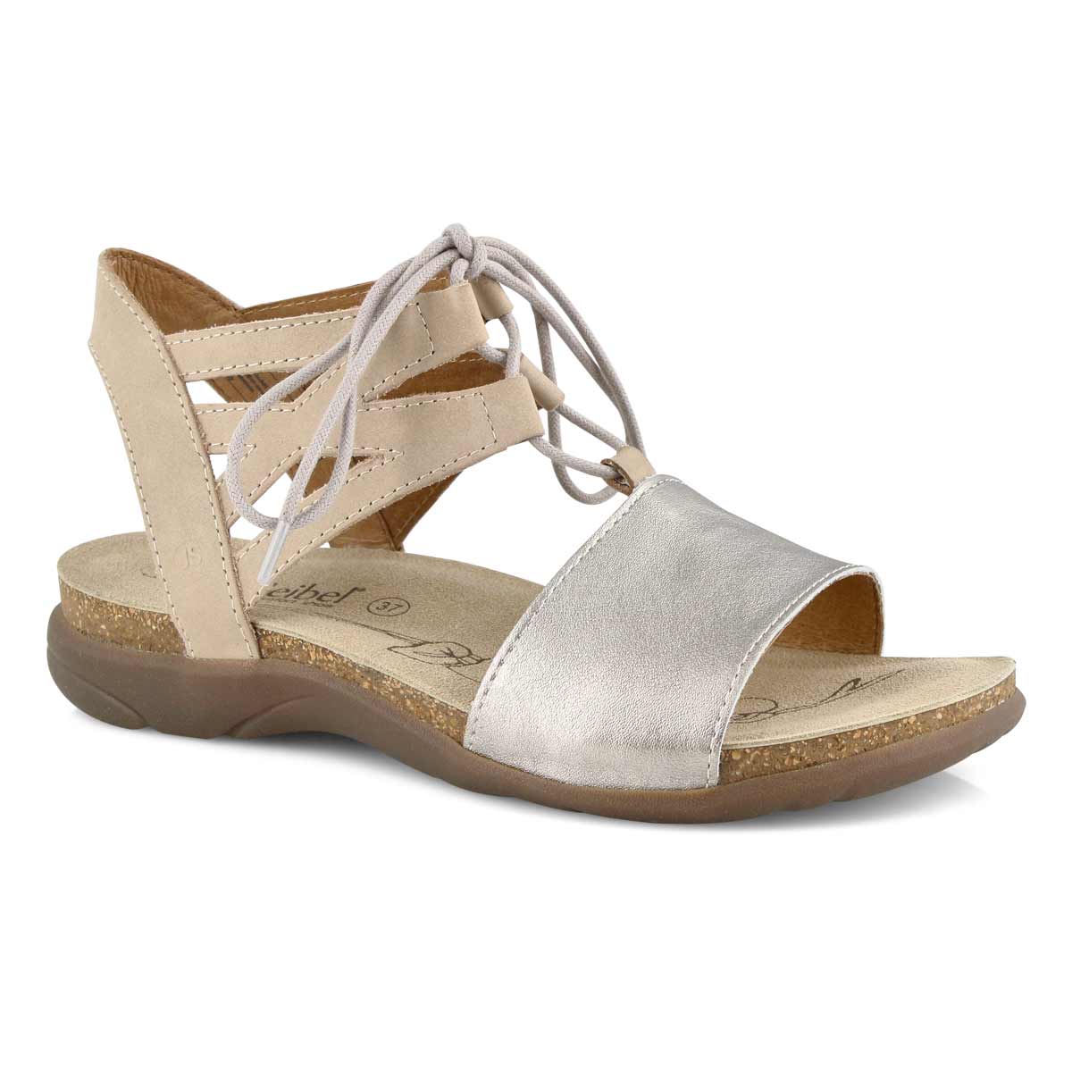 Lds Riley 06 beige lace up casual sandal