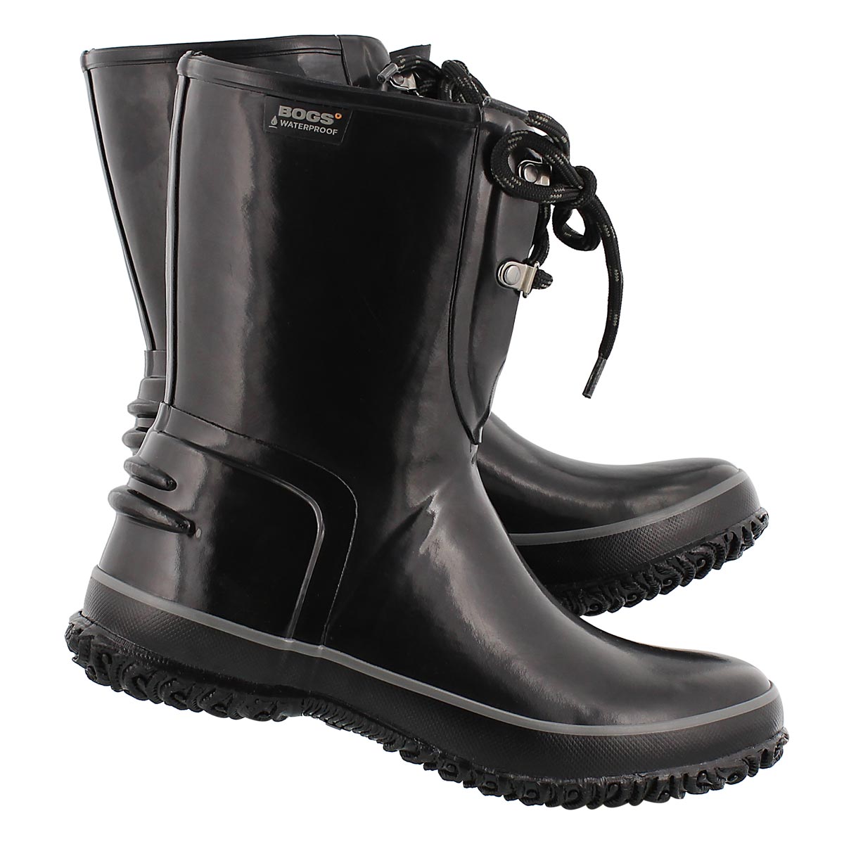 Lds UrbanFarmer 2Eye blk low rain boot