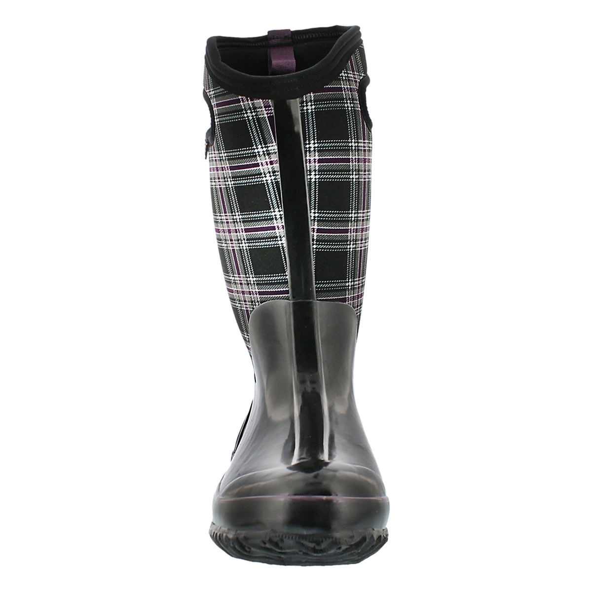 Lds Winter Plaid Tall blk wtpf boot WIDE