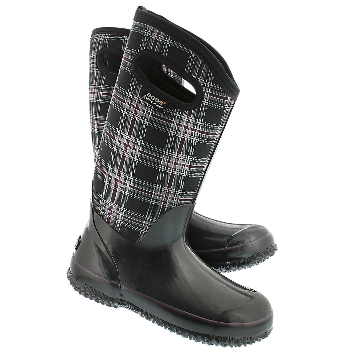Lds Winter Plaid Tall blk wtpf boot WIDE
