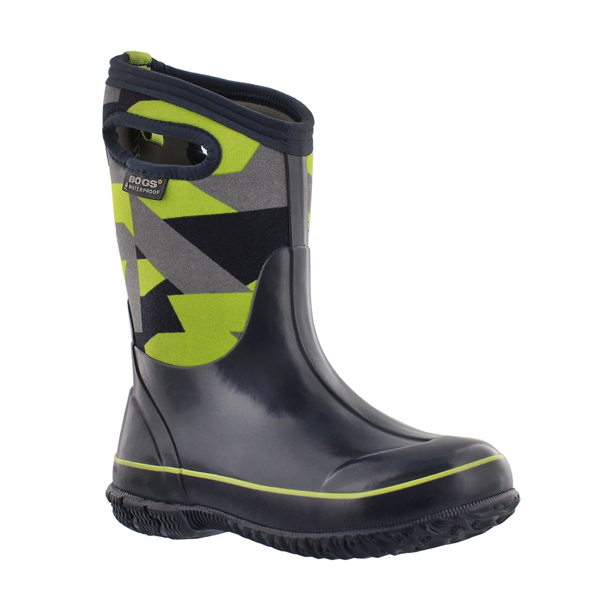 Boys' CLASSIC GEO blue/green waterproof boots