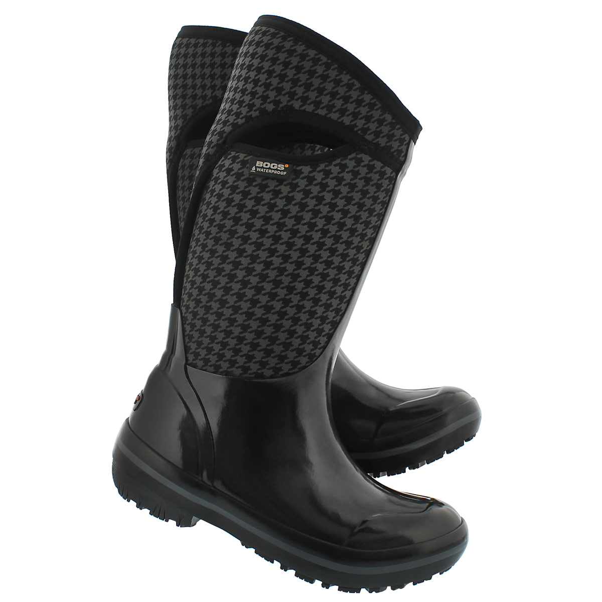 Lds PlimsollHoundstoothTall bk wtpf boot
