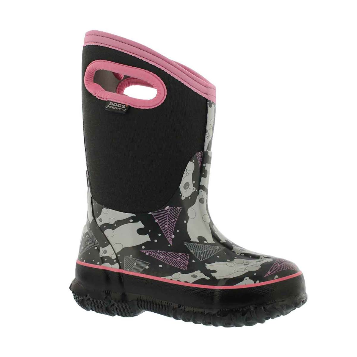 Girls' CLASSIC BEARS dk gry multi waterproof boots