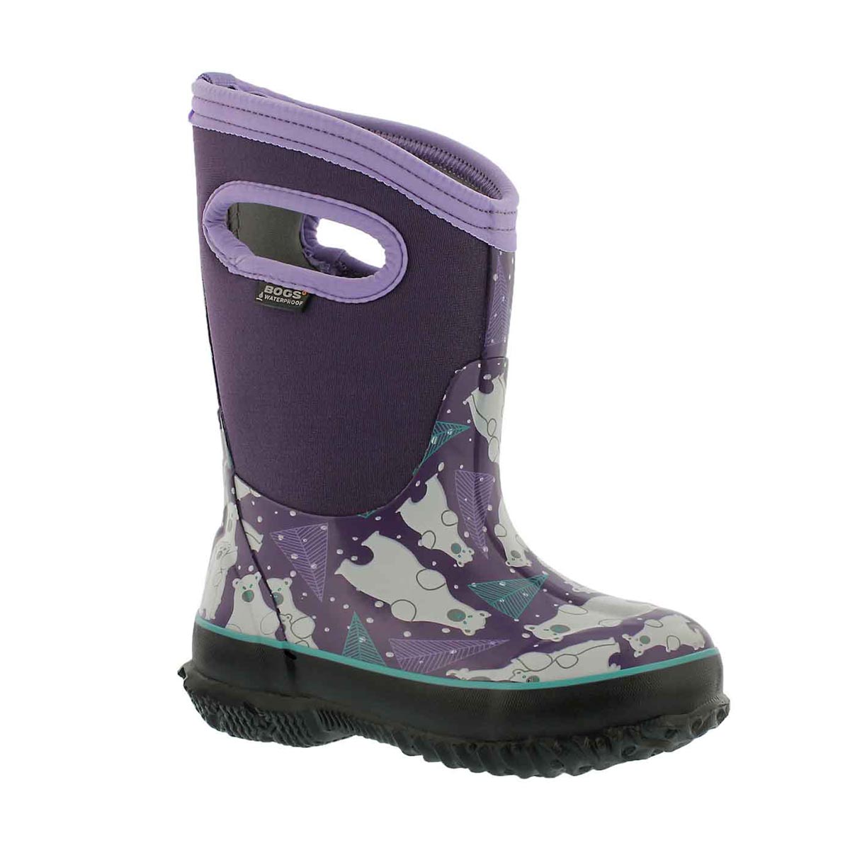 Girls' CLASSIC BEARS purple multi waterproof boots