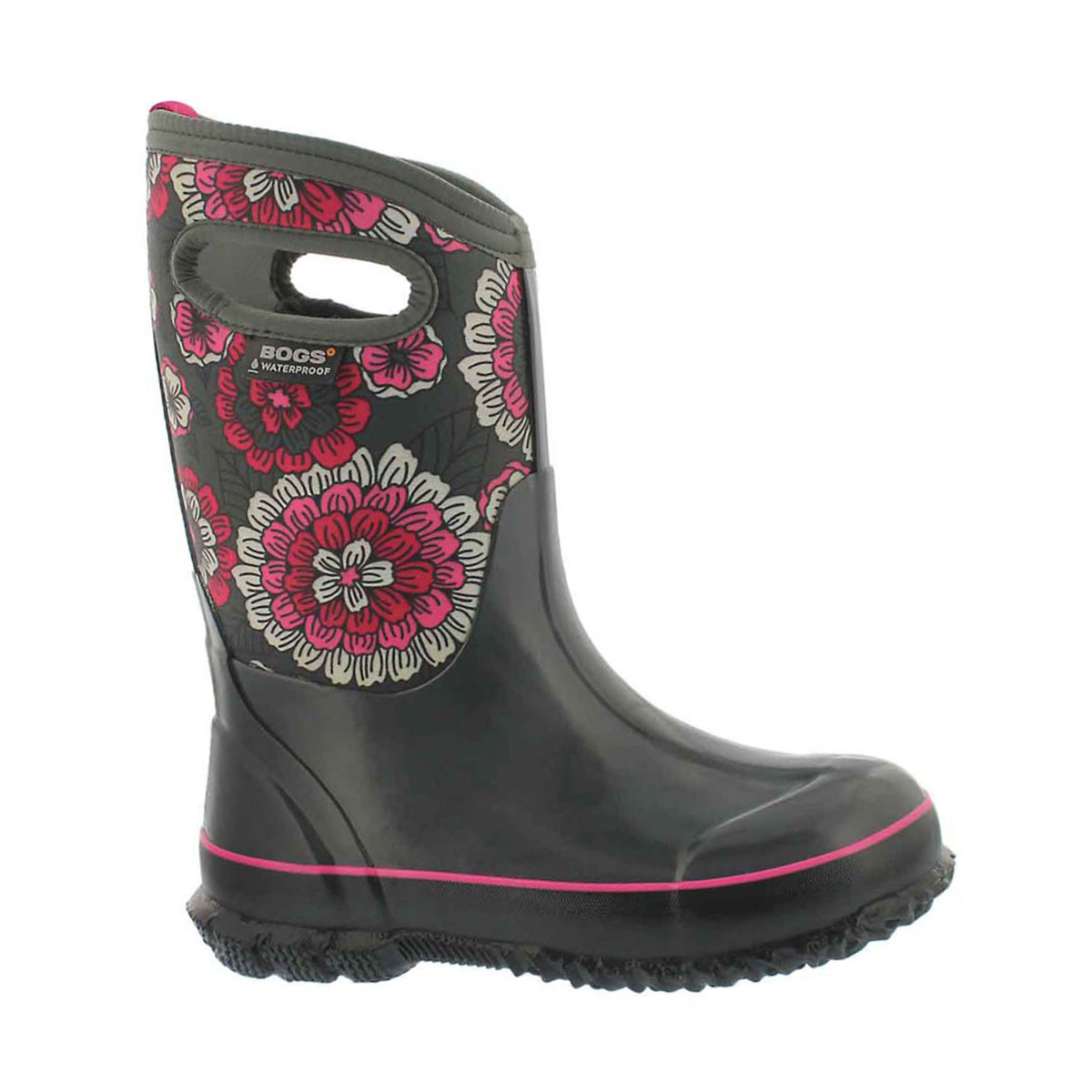 Girls' CLASSIC PANSIES grey multi waterproof boots