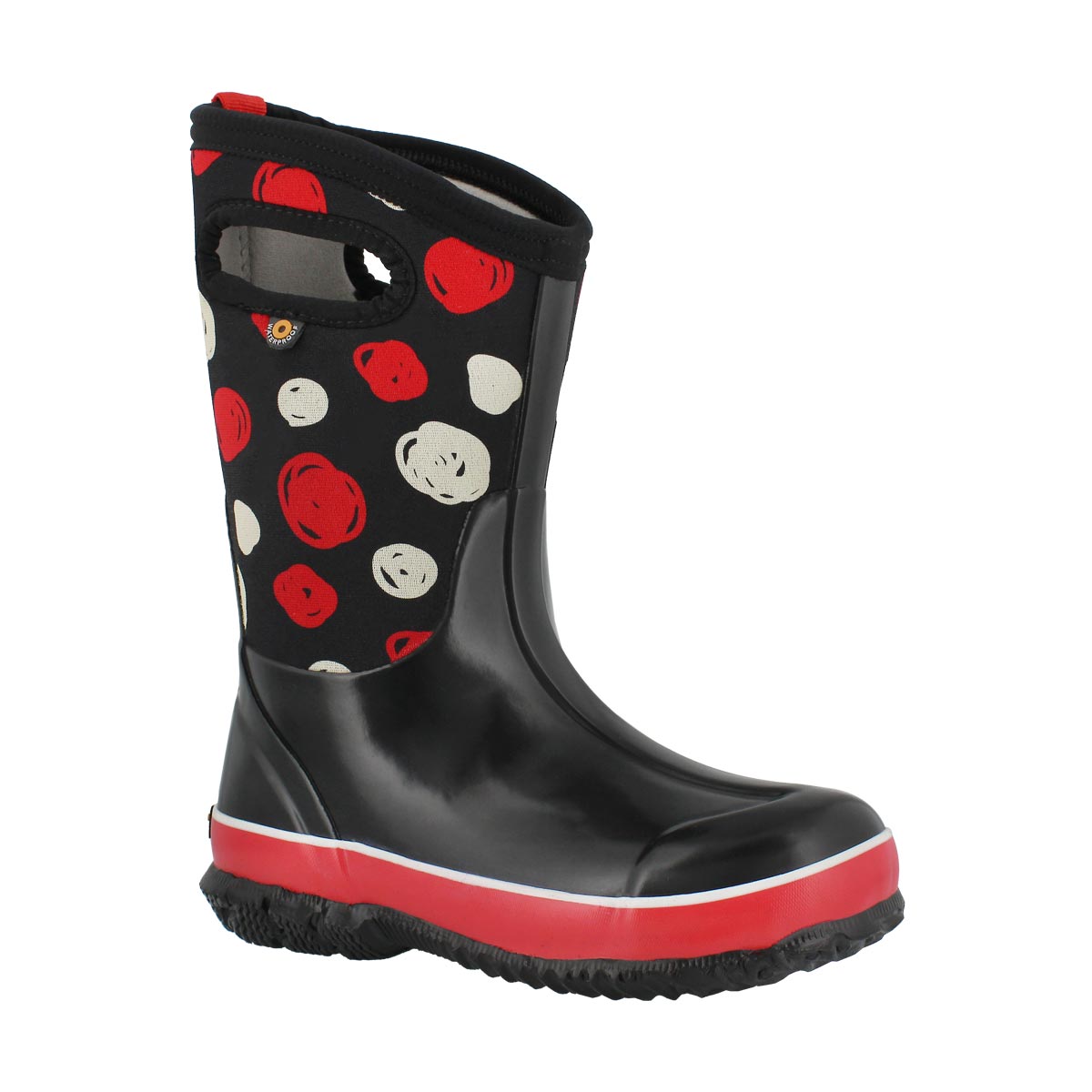 Grls Classic Sketched Dots blk wtpf boot
