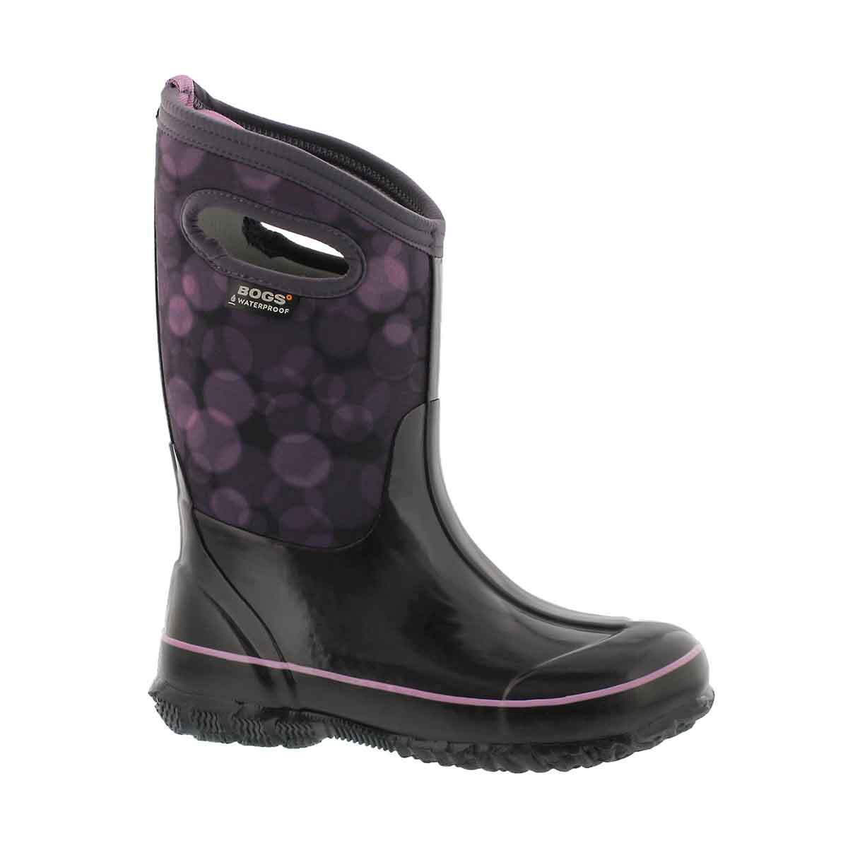 Girls' CLASSIC RN purple multi waterproof boots