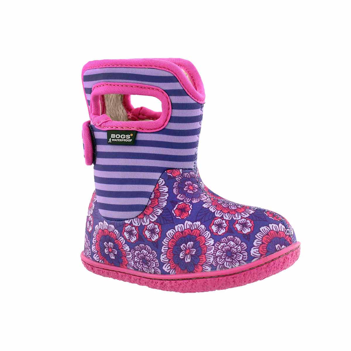 Infant girls PANSY STRIPE voilet boot