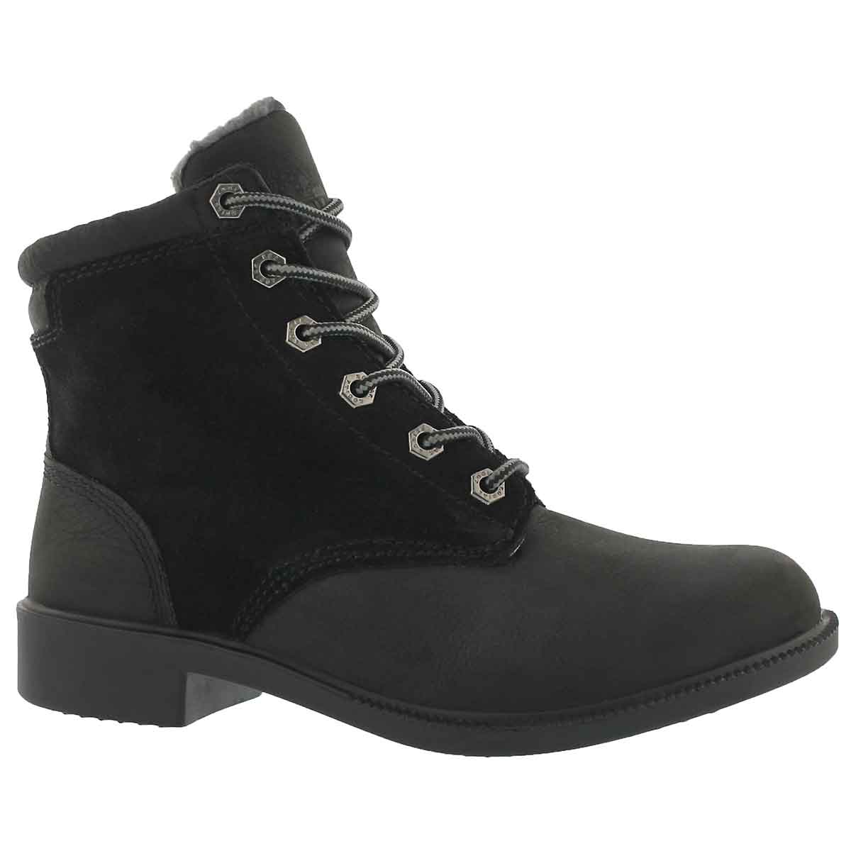 Lds OriginalFleece blk wtpf laceup boot