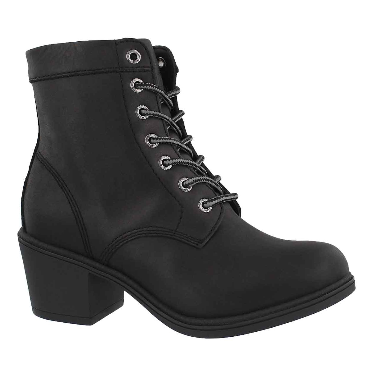 Women's CLAIRE black wtpf lace up ankle booties
