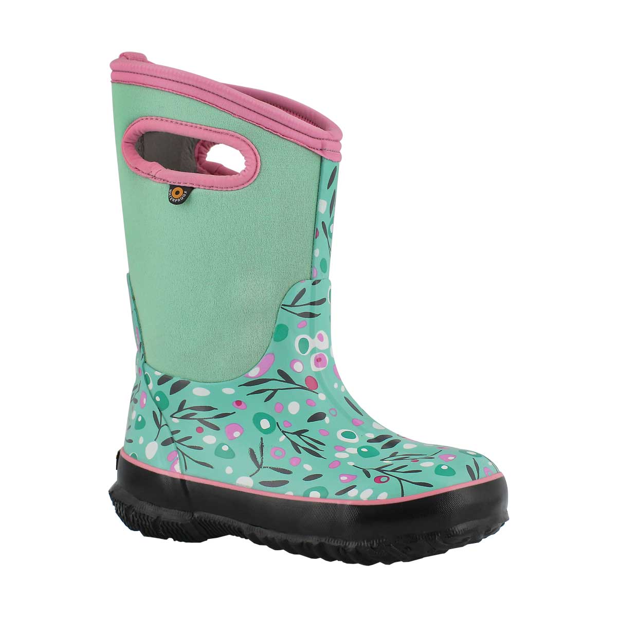 Girls' CLASSIC CATTAIL mint multi waterproof boots