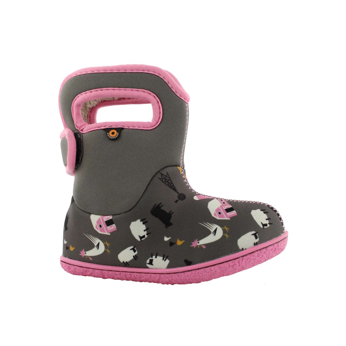 Infant boys FARM grey/pink multi boot