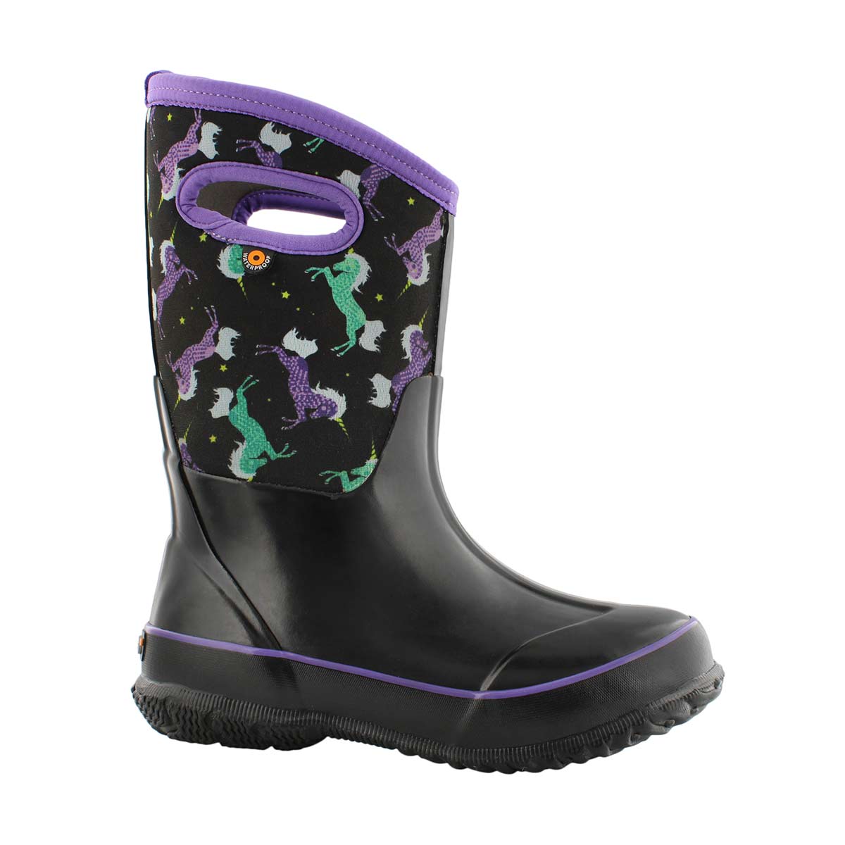 Grls Classic Unicorns blk wtpf wntr boot