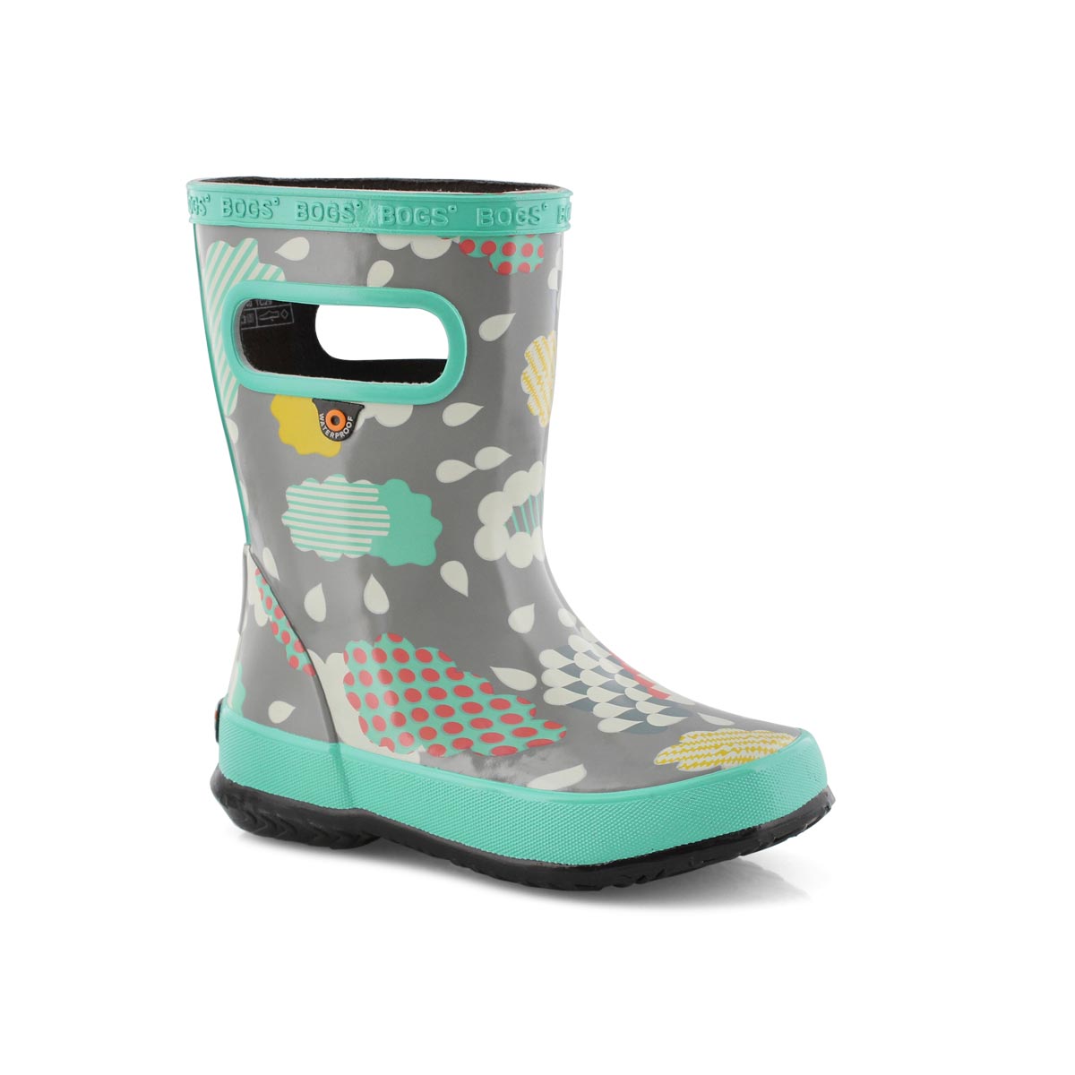 Inf-g Skipper Clouds gry mlti rain boot