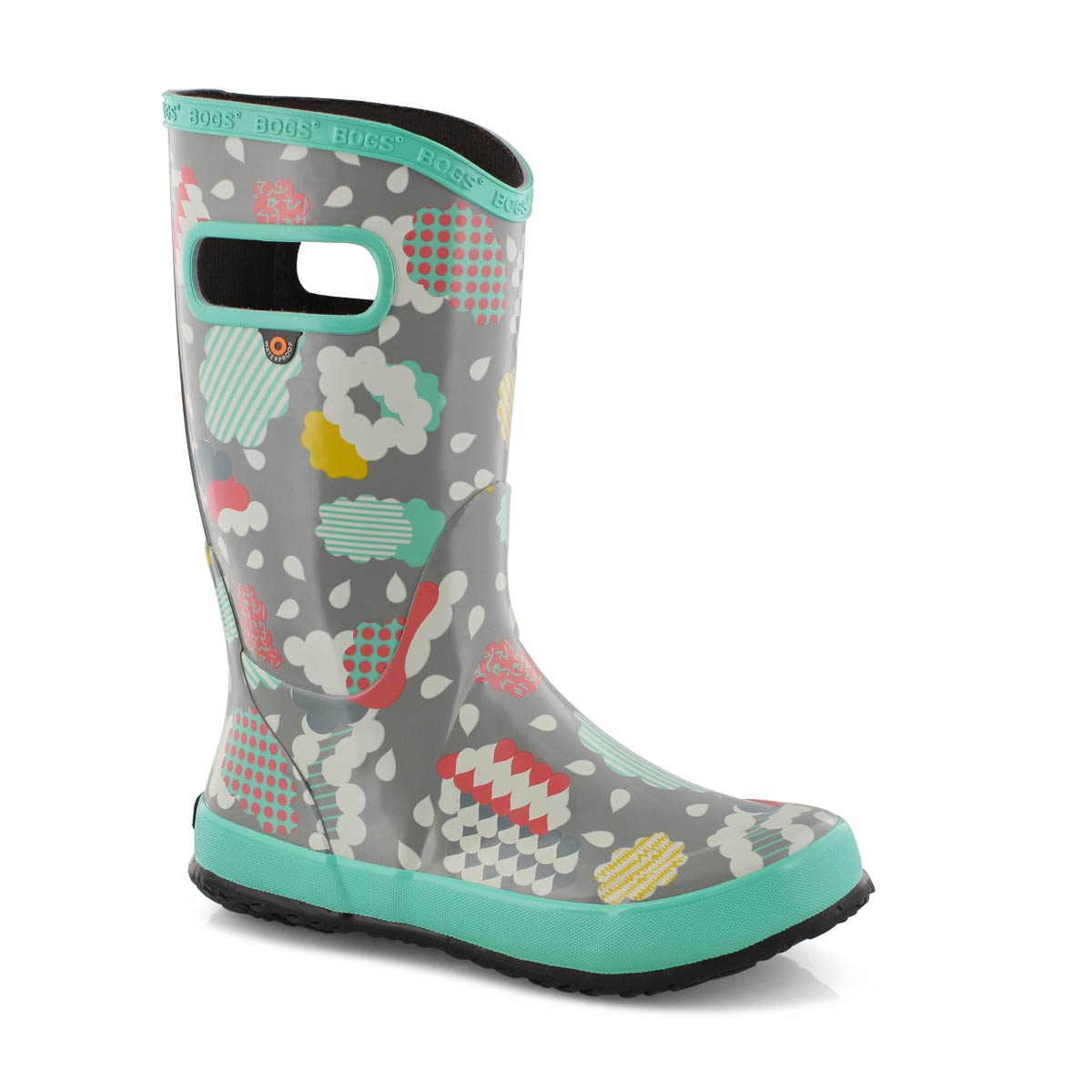Grls Rain Boot Clouds gry mlti rain boot