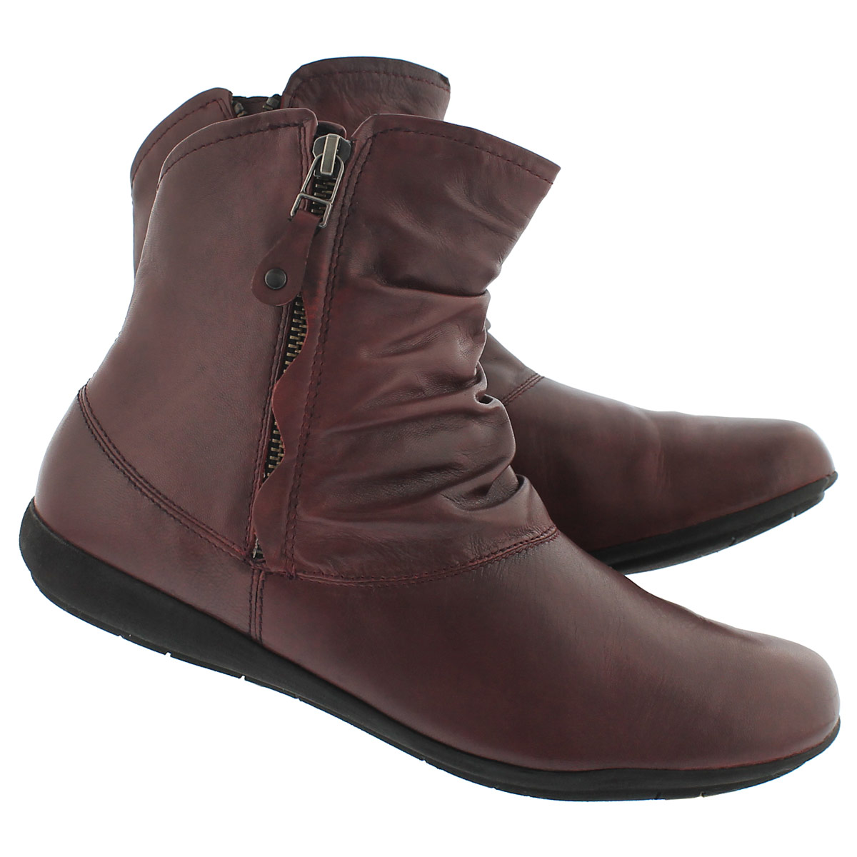 Lds Faye 05 sangria lthr casual bootie