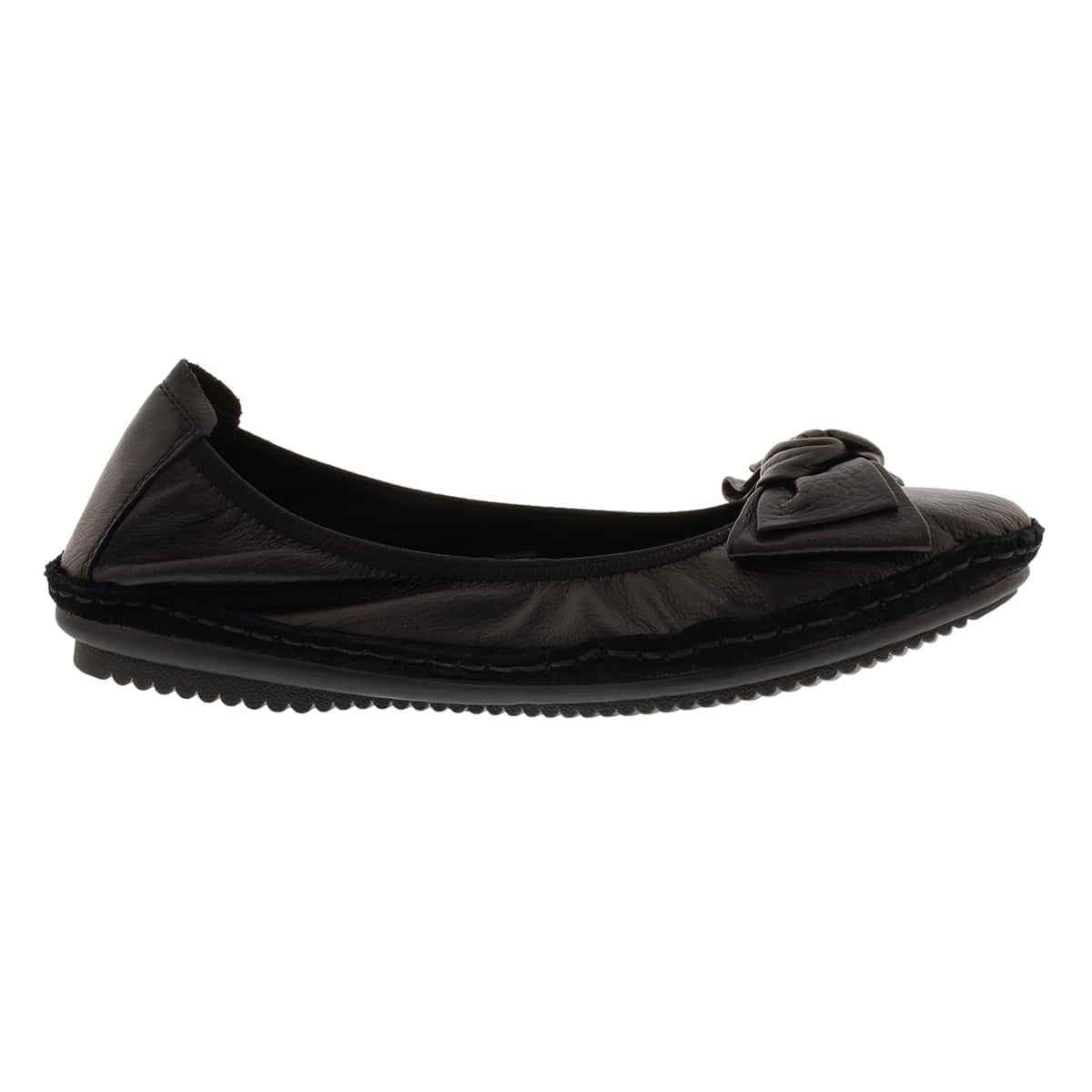 Lds Pippa 01 black leather flat