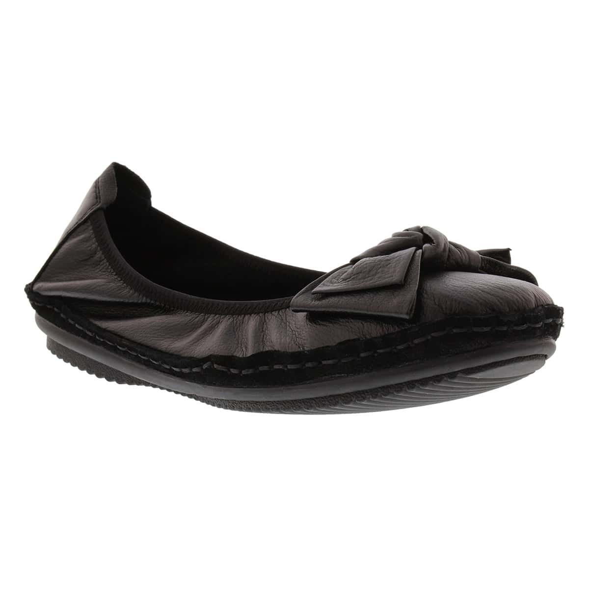 Lds Pippa 01 black leather flat