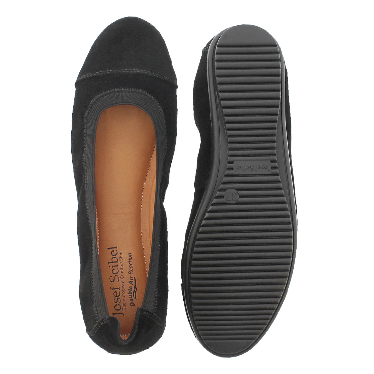 Lds Pippa 07 blk sde ballerina flat